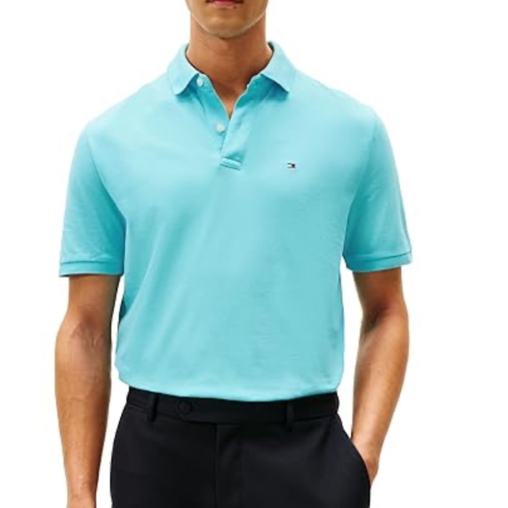 Tommy Hilfiger Men's Aqua Polo Shirt